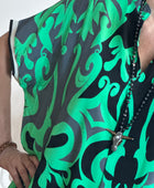 Robe arabesque verte et noire TU 40/48