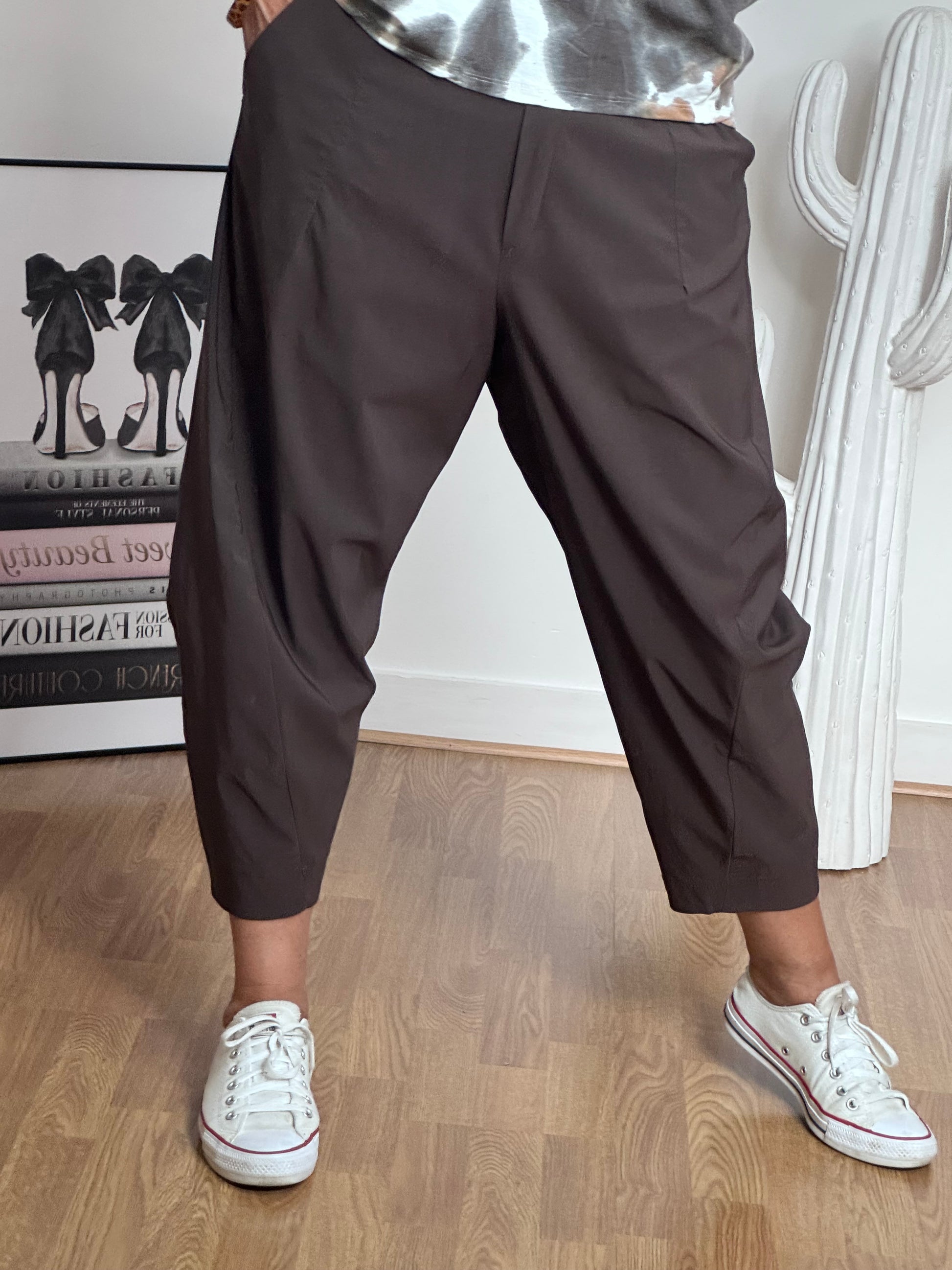 Pantalon style japonais marron