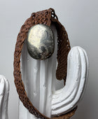 Ceinture cuir tressé marron clair