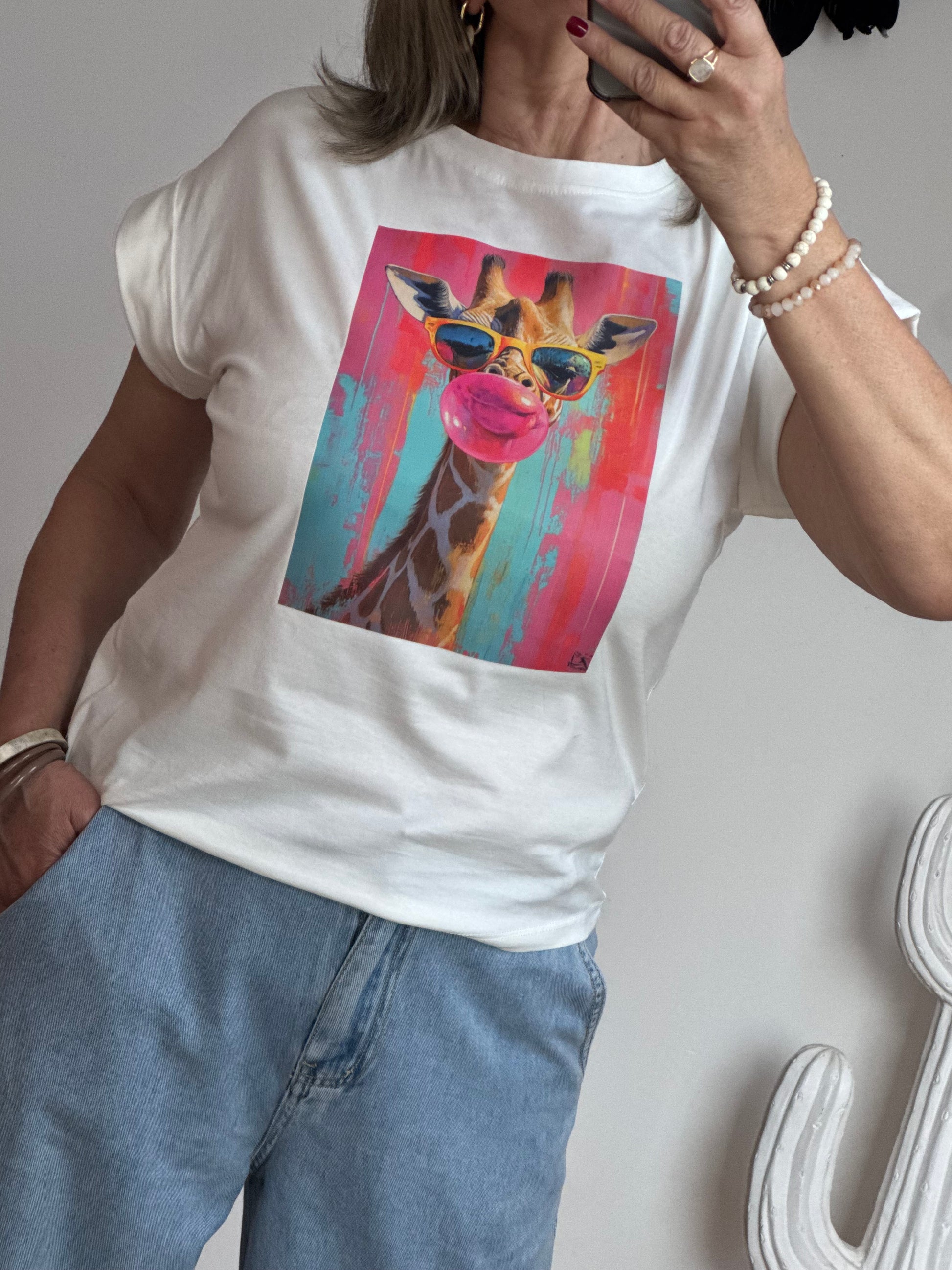 Teeshirt girafe blanc