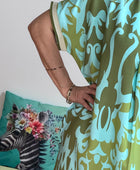 Robe fluide arabesque kaki TU 40/48