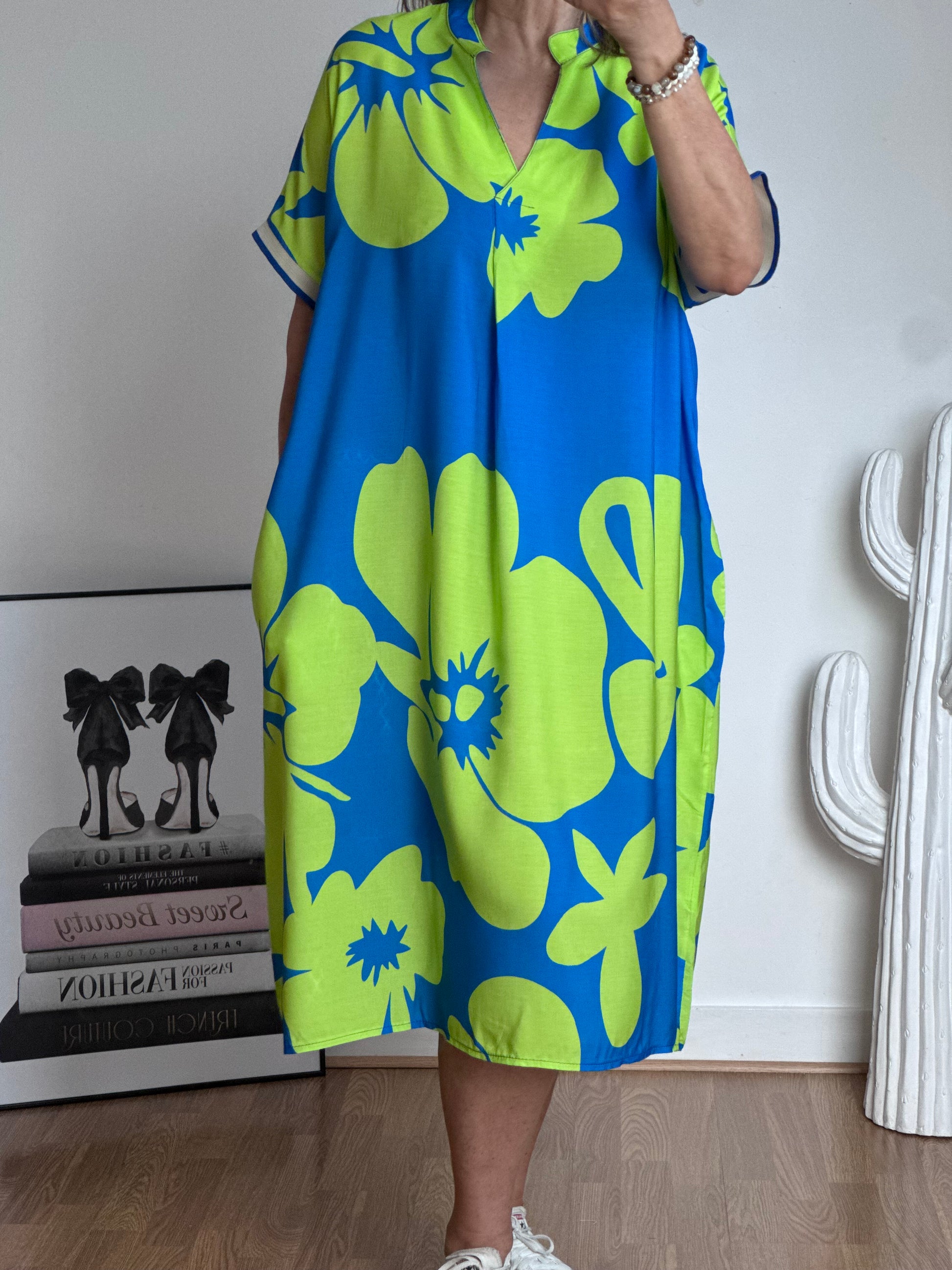Robe floral bleu/ vert TU 40/48