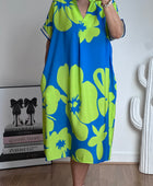 Robe floral bleu/ vert TU 40/48