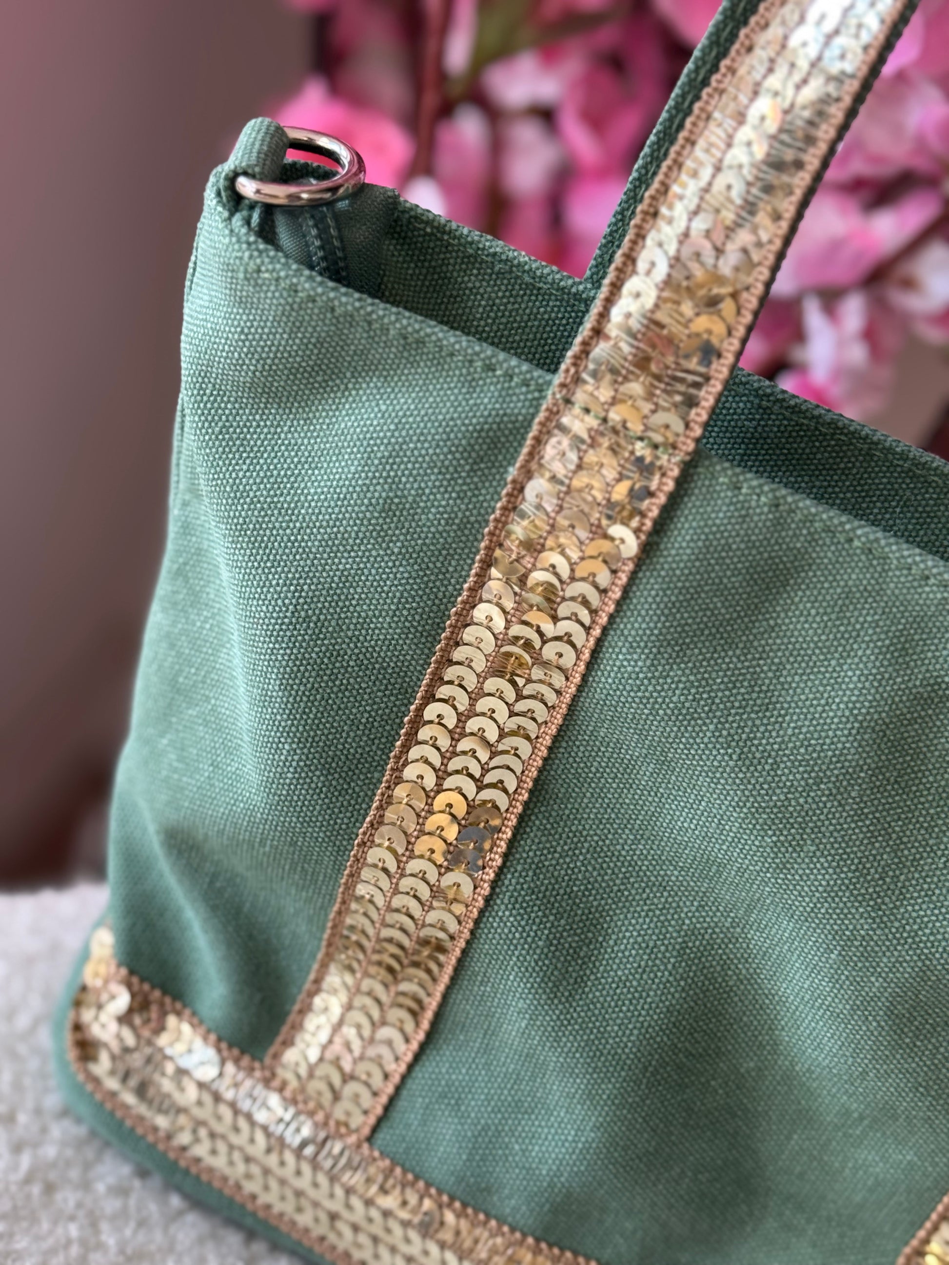 Sac vanes toile verte (petit modèle)