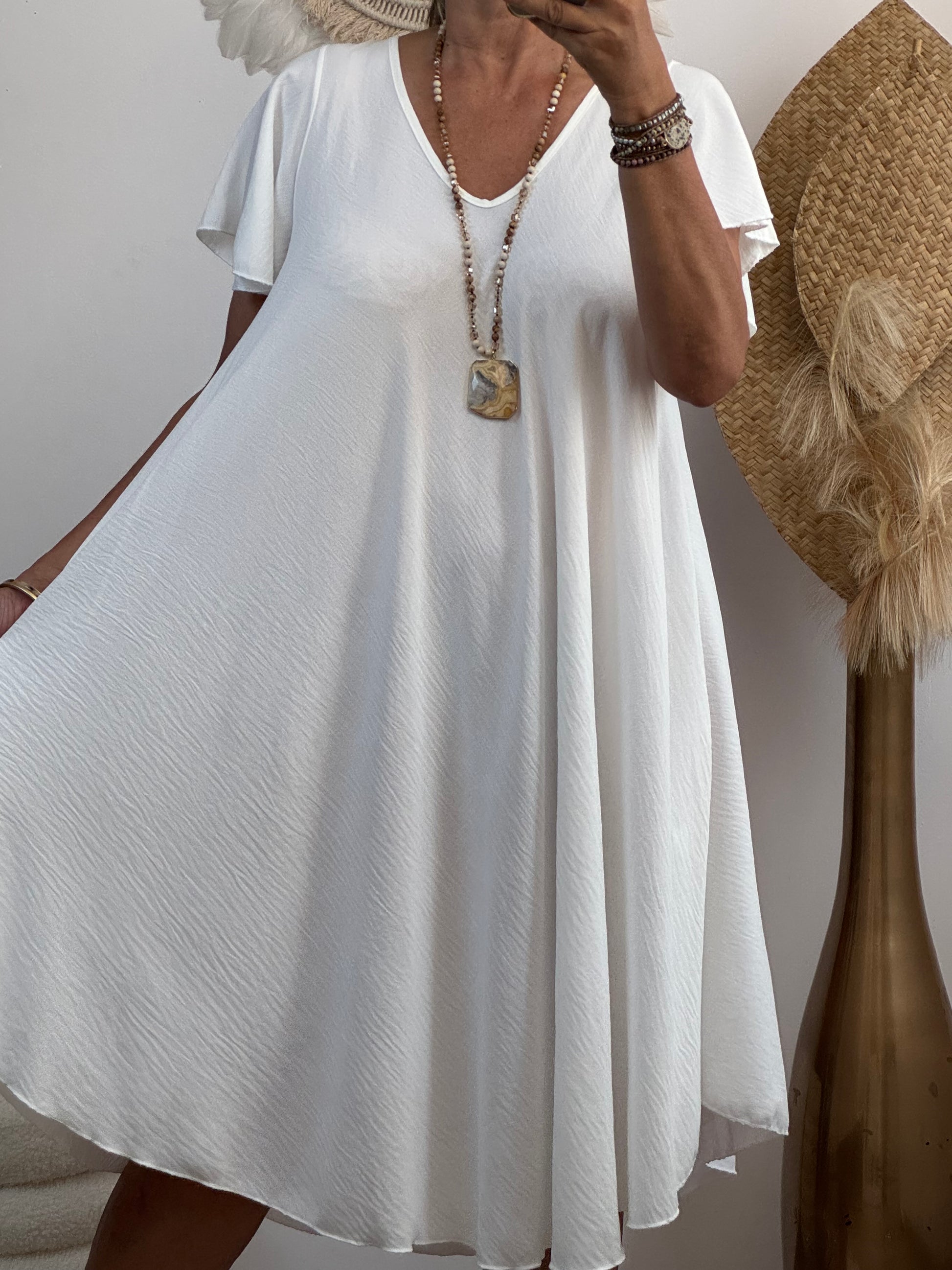 Robe d’été évasée blanche TU 40/48