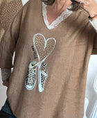 Pull kiss love joli forme camel
