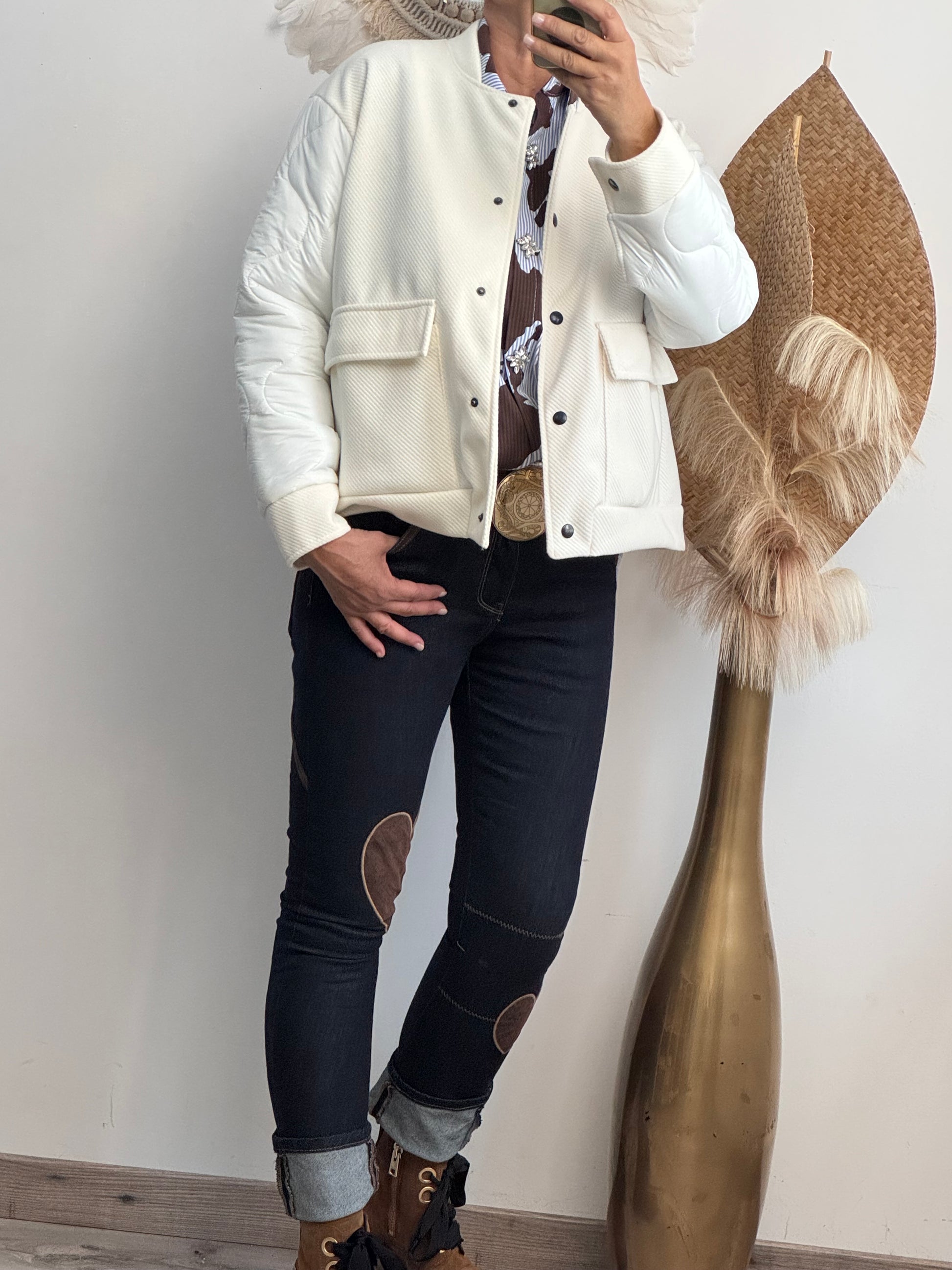 Blouson blanc cassé