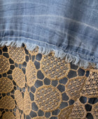 Chemise lyocell bleue dos lurex doré ajouré TU 42/50