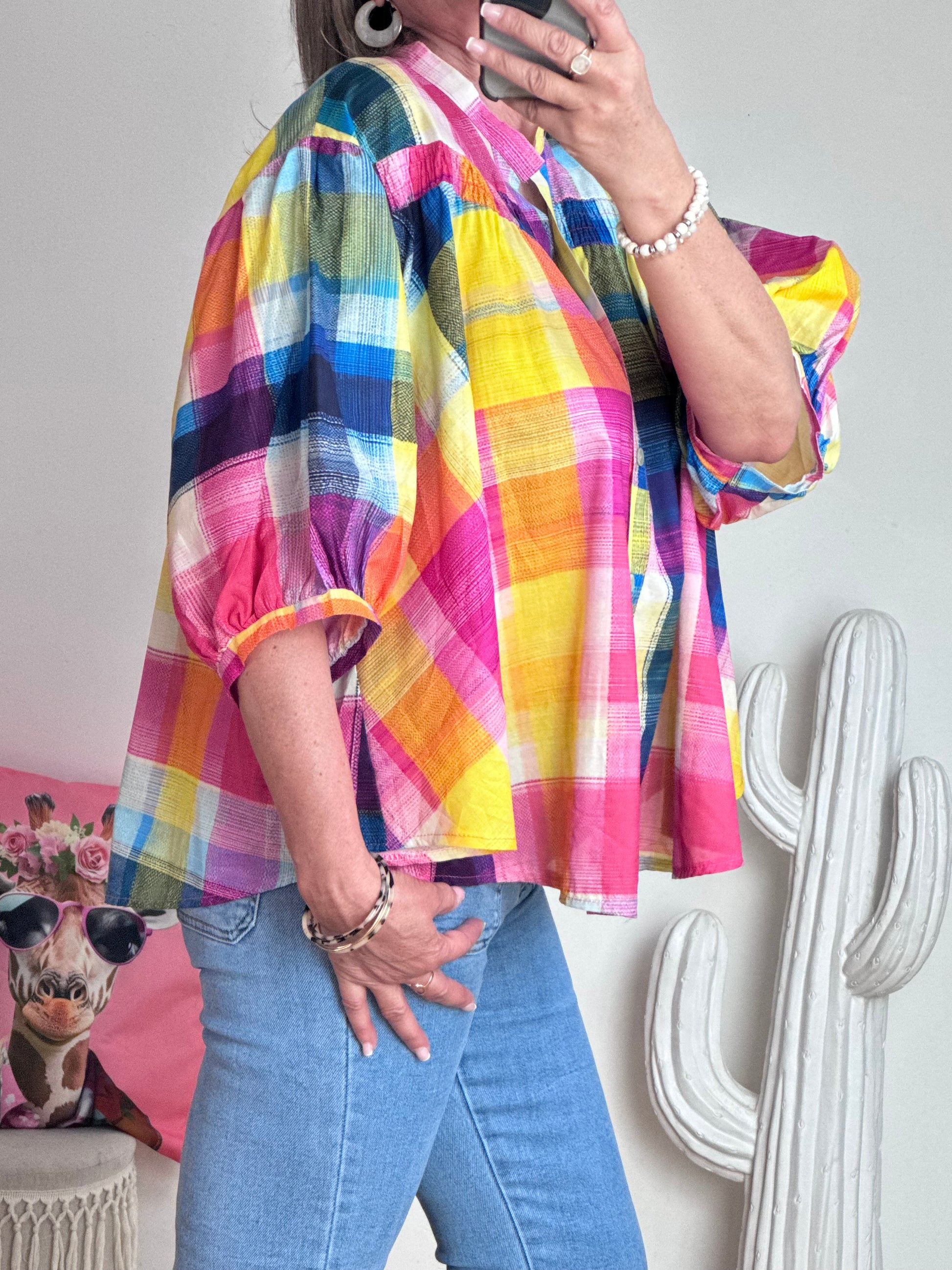 Chemise carreaux multicolore