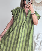 Robe rayée vert TU 42/50