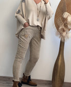 Pantalon velours beige