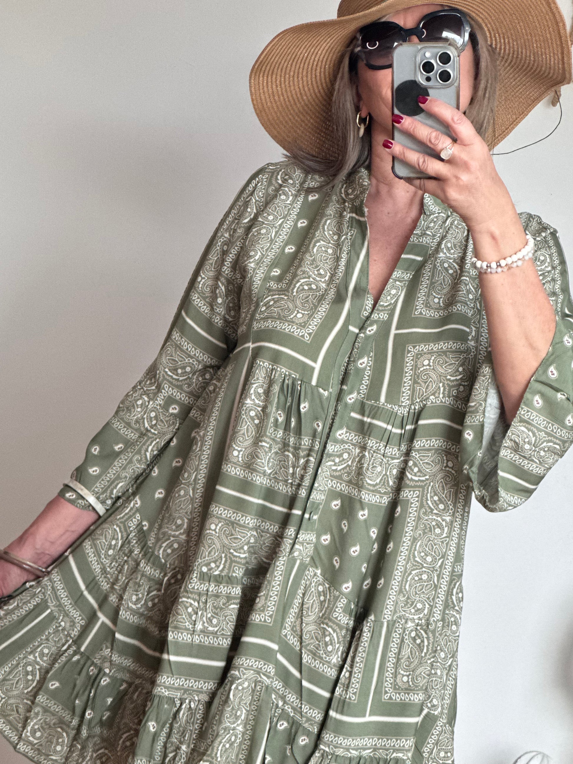 Robe Léa bandana kaki