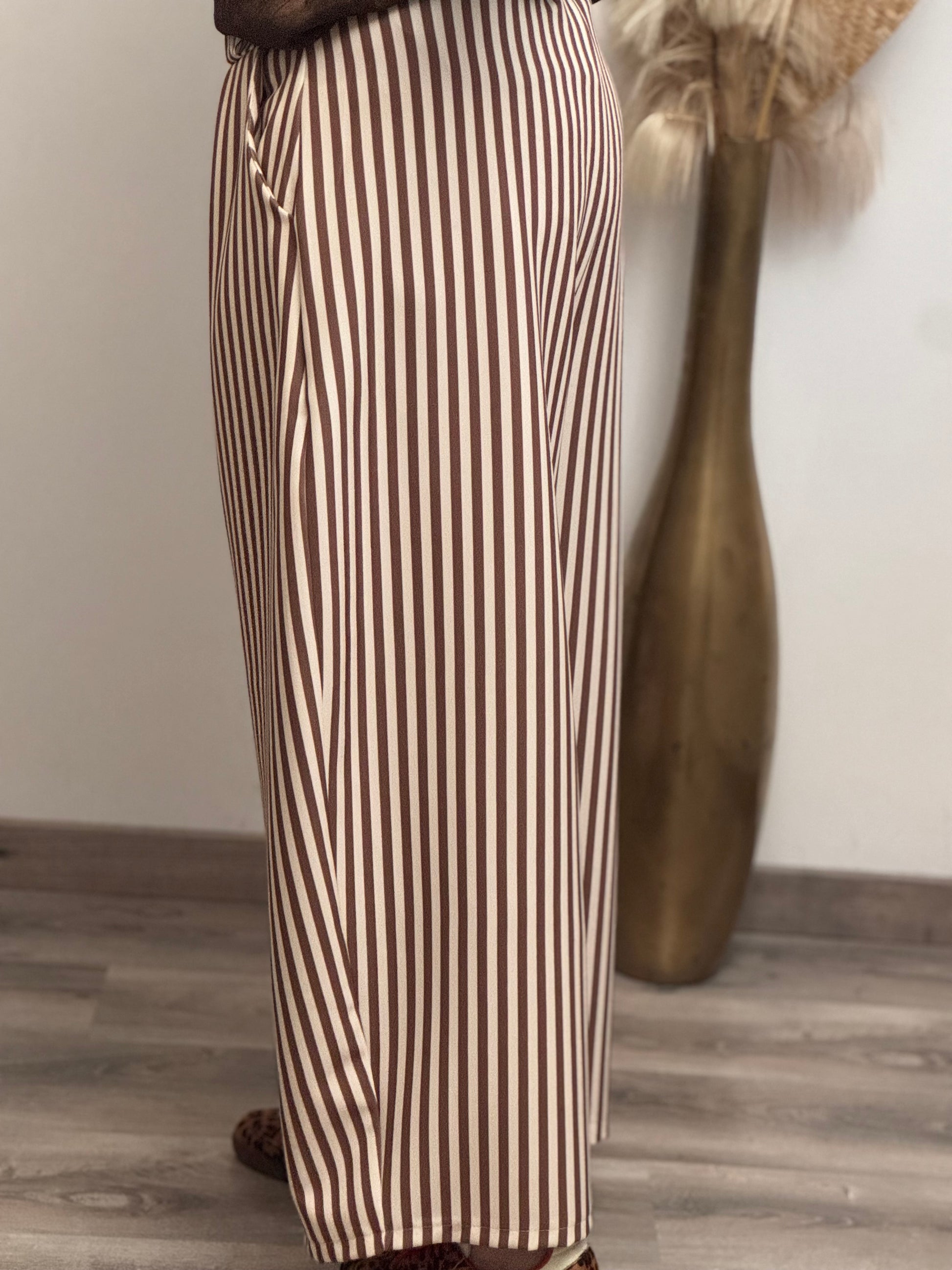Pantalon ballon rayures marrons