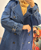 Trench jeans bleu brut