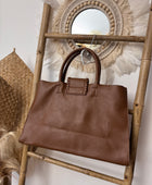 Sac camel Côme avec sa pochette et ses grigris