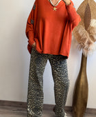 Pull oversize  Gaspard brique TU 44/52