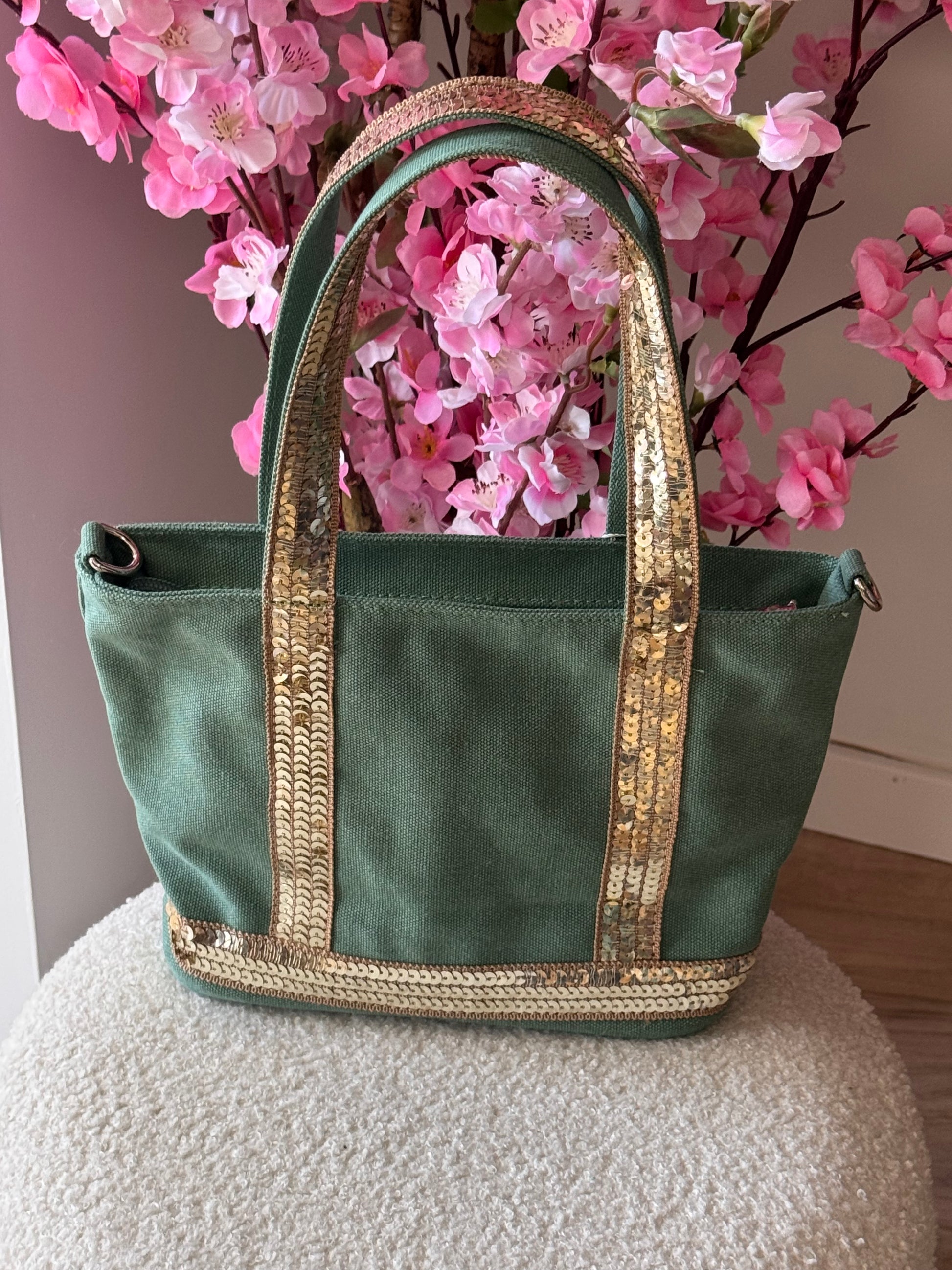 Sac vanes toile verte (petit modèle)