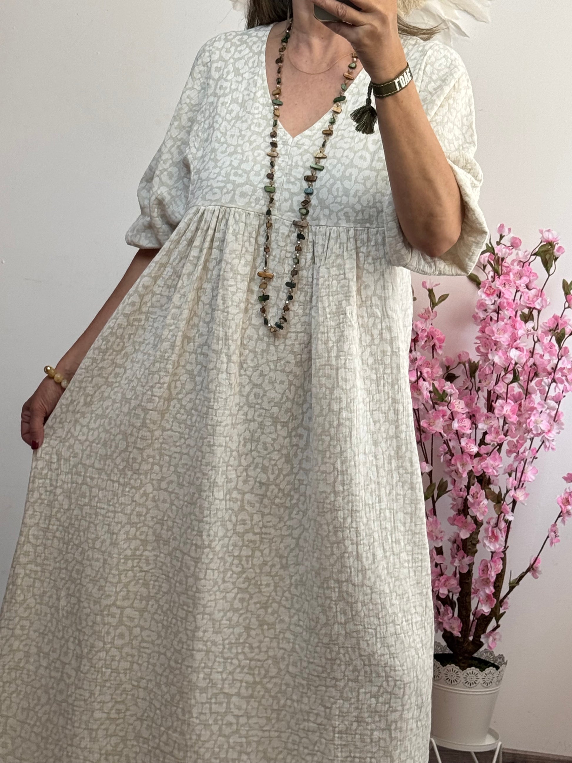 Robe bohème gaz de coton
Léo beige TU 36/46