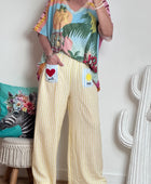 Pantalon rayures jaune
