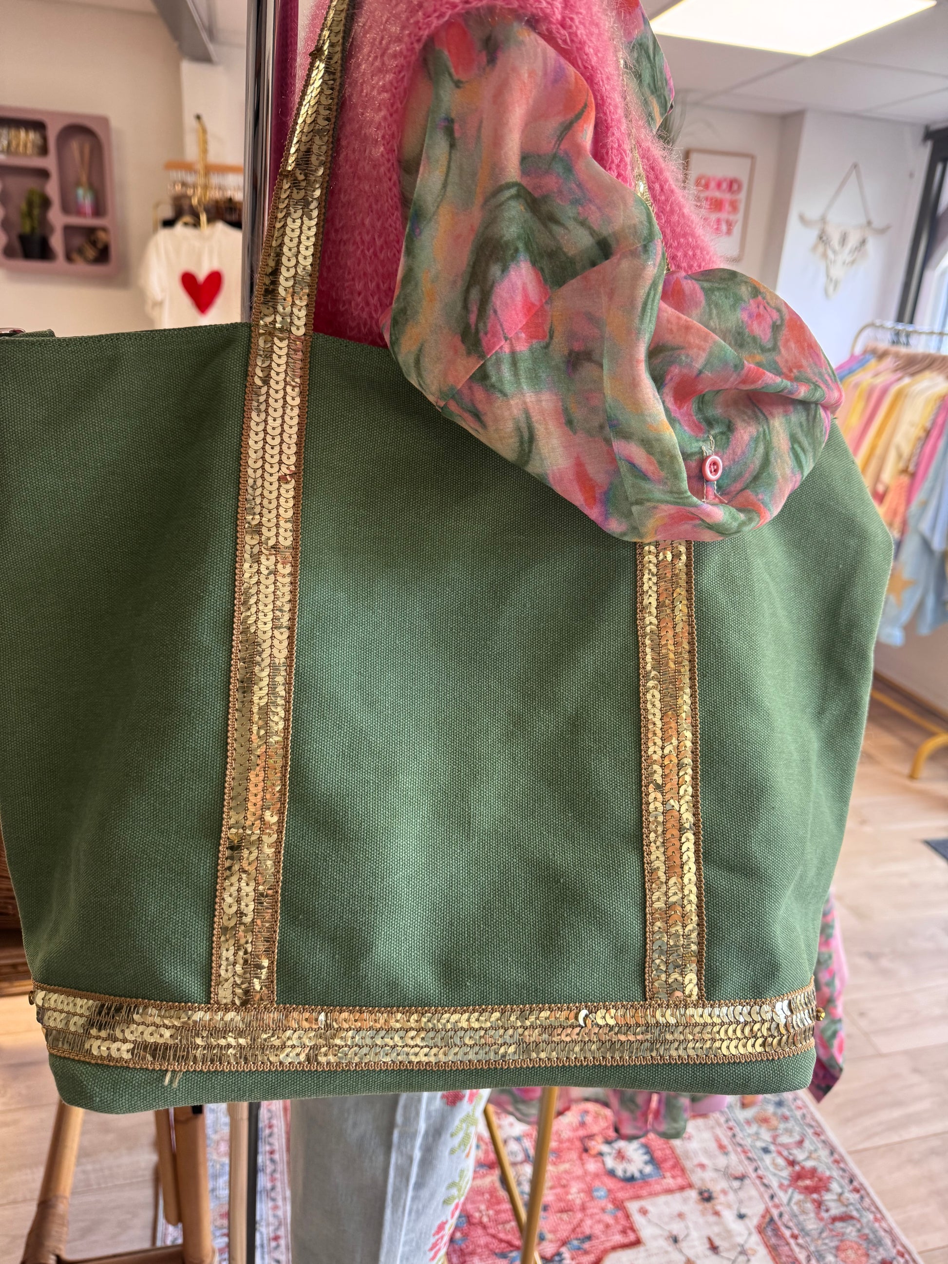 Sac vanes toile verte (grand modèle)