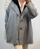 Veste molletonnée grise capuche noire TU 44/50