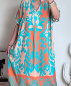 Robe arabesque turquoise /orange TU 40/48