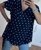 Blouse pois marine TU 44/59