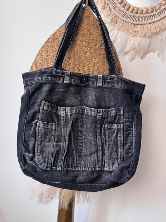 Sac jeans usé noir