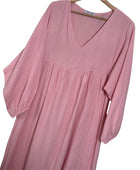 Robe longue gaz de coton rose TU 38/46