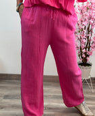 Pantalon gaz de coton rose fuchsia TU 36/40