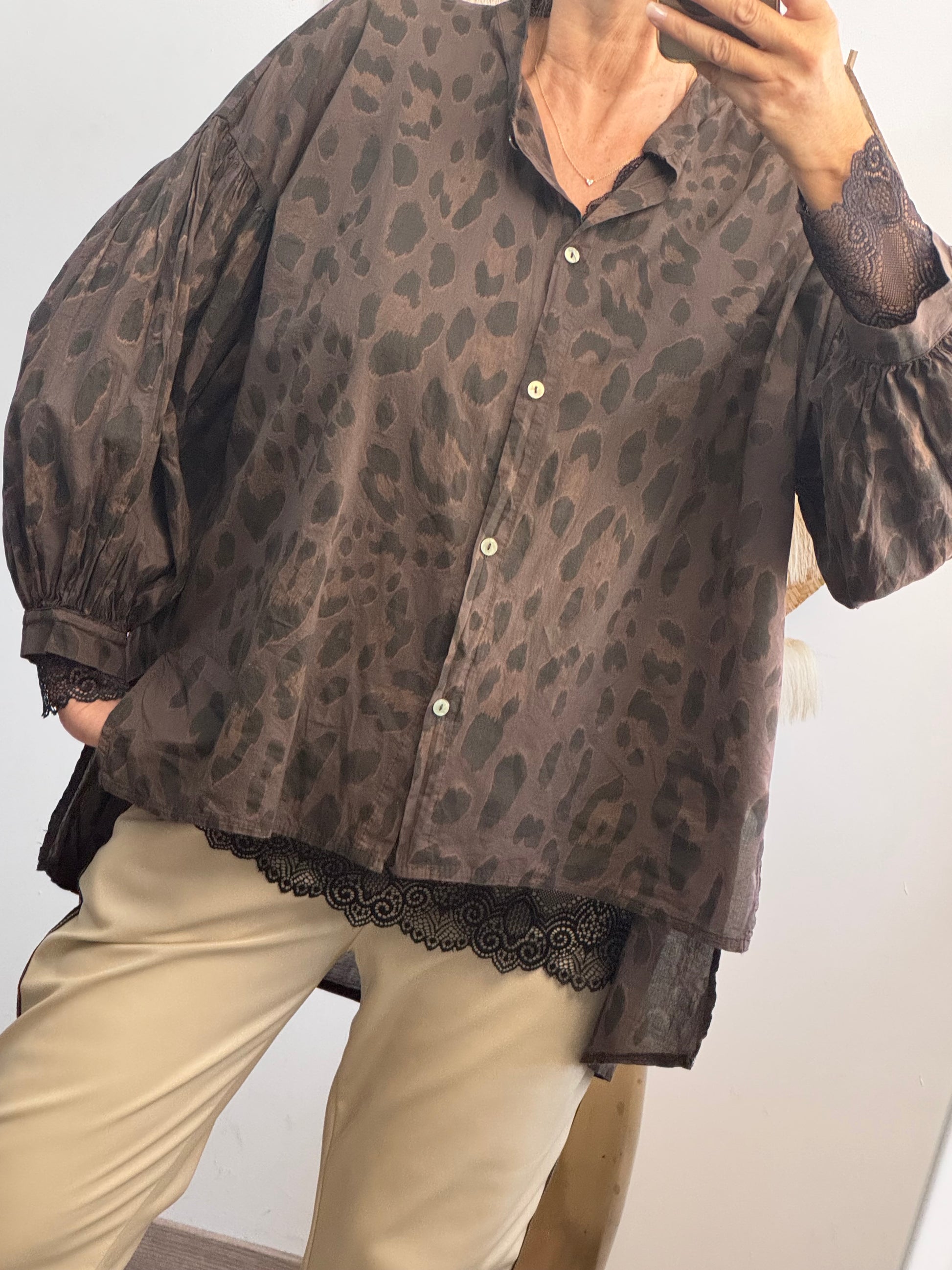 Blouse Rosalie Léo marron