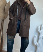 Manteau moumoute marron