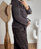 Veste velours milleraie marron