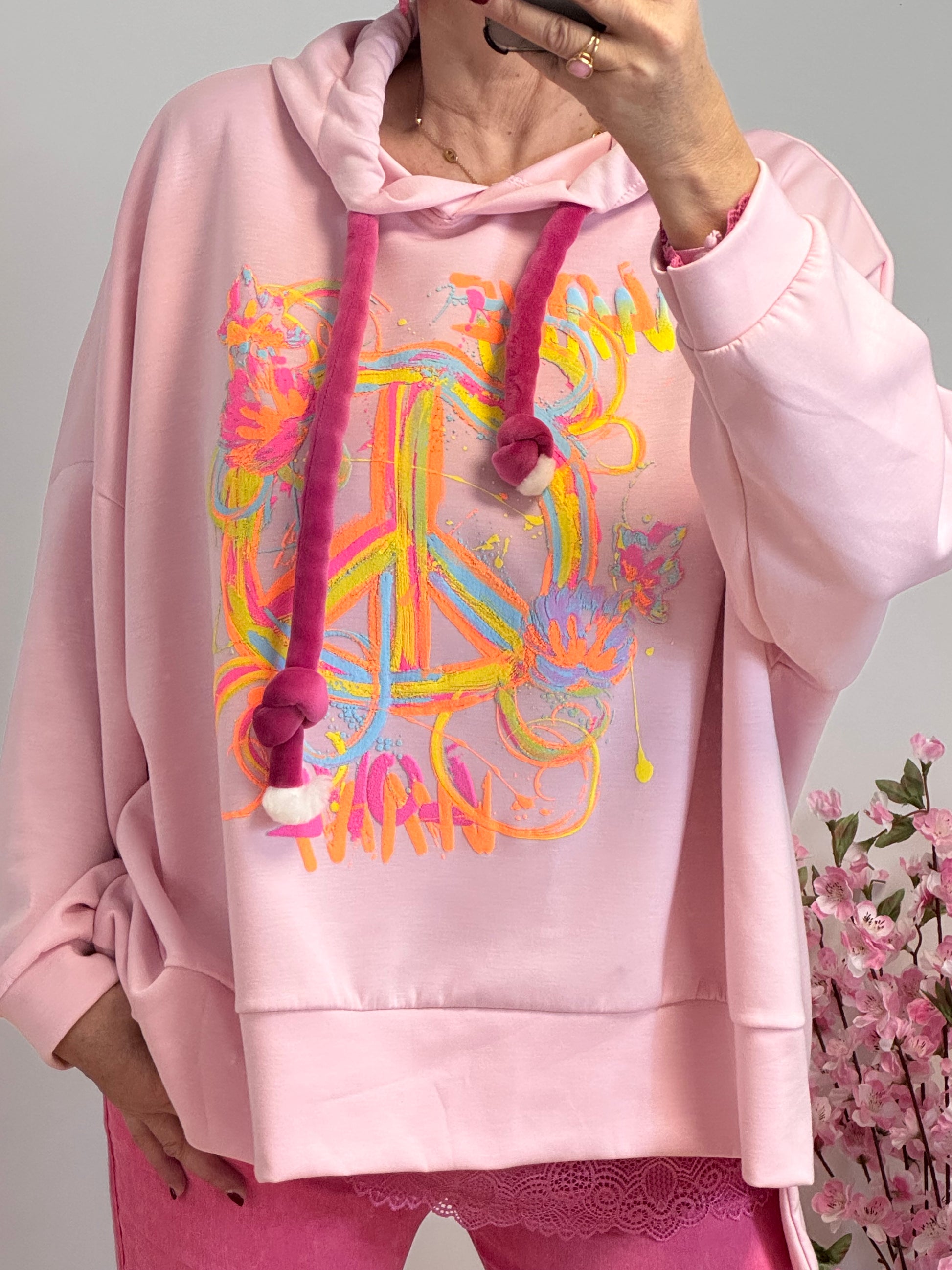 Sweat-shirt peace and love rose TU 38/48