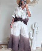 Chemise lin blanche et marron TU 38/48