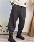 Pantalon marron chiné