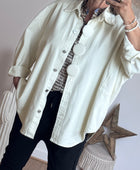 Veste jeans oversize crème