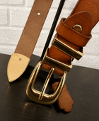 Ceinture cuir véritable camel