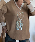 Pull kiss love joli forme camel