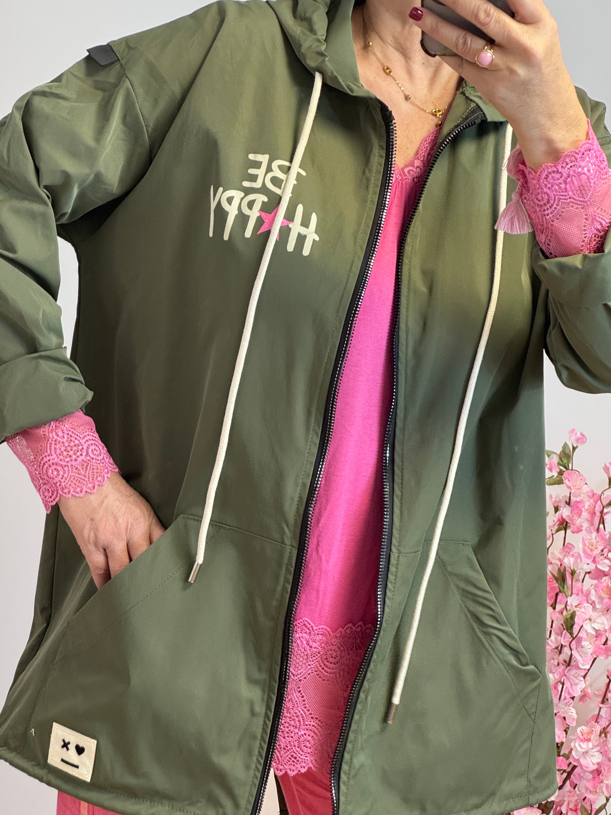 Veste coupe vent Be Happy kaki