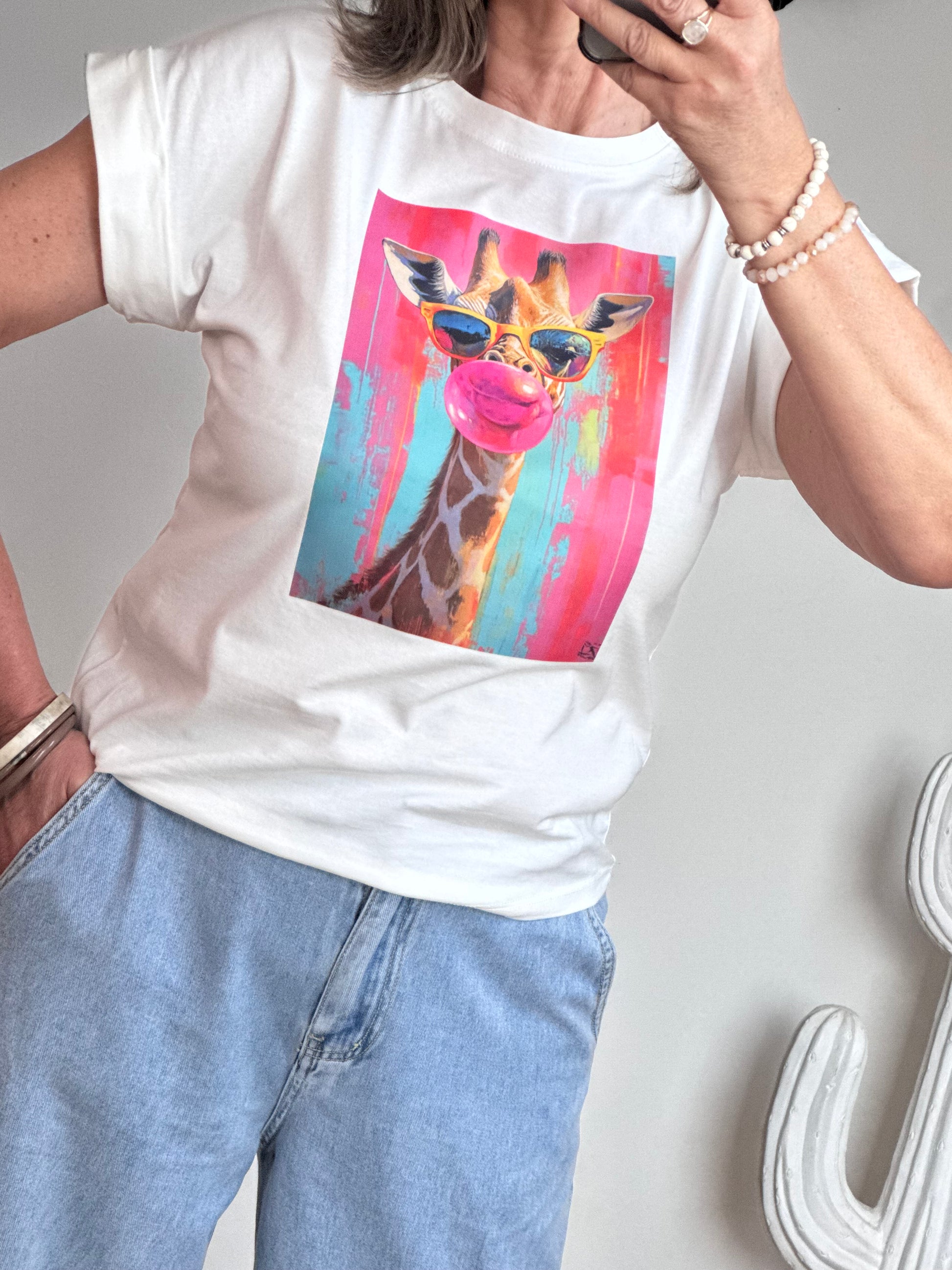 Teeshirt girafe blanc