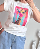 Teeshirt girafe blanc