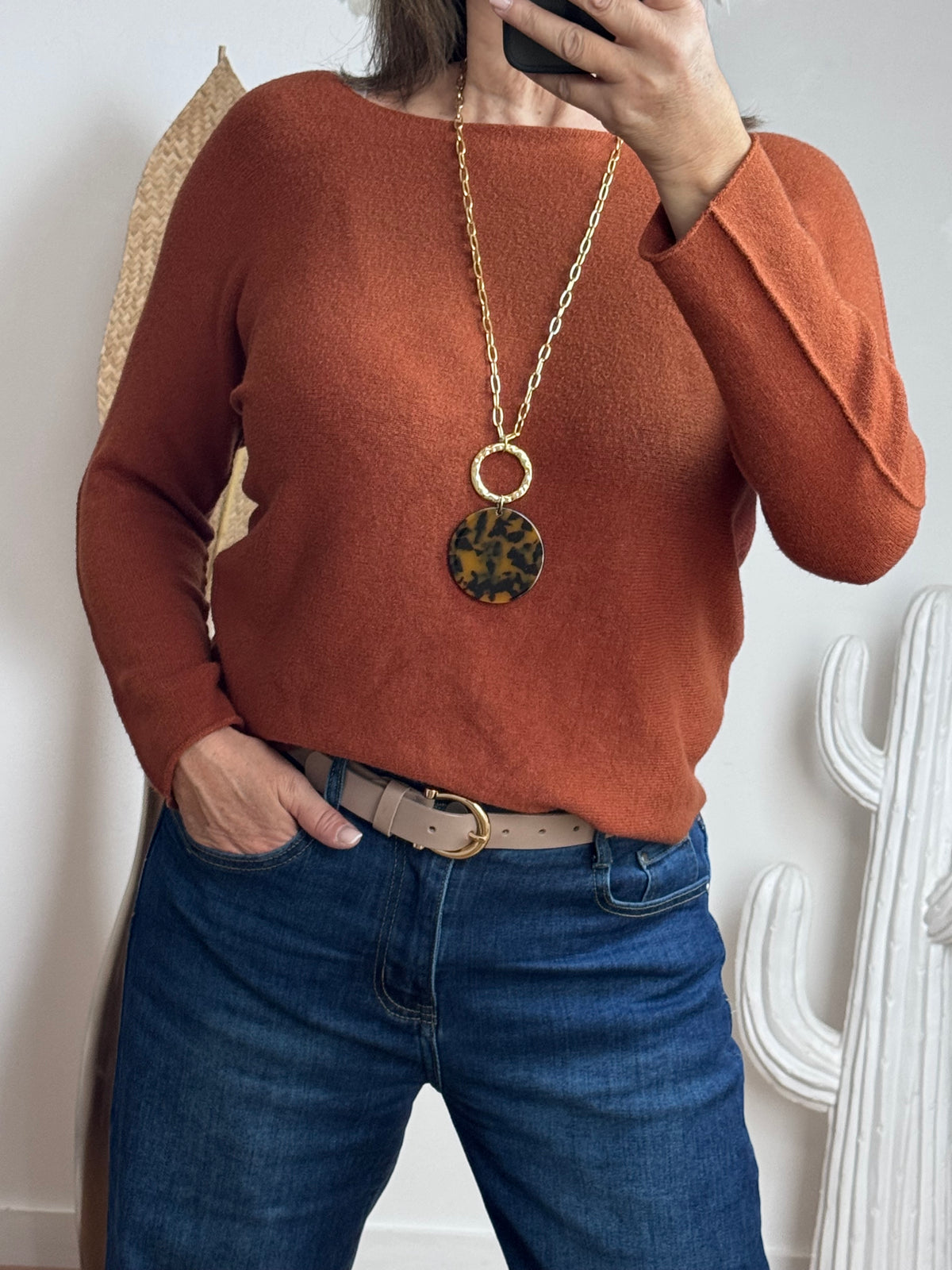 Pull maille col rond