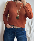 Pull maille col rond