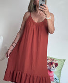 Robe d’été à bretelles terracotta