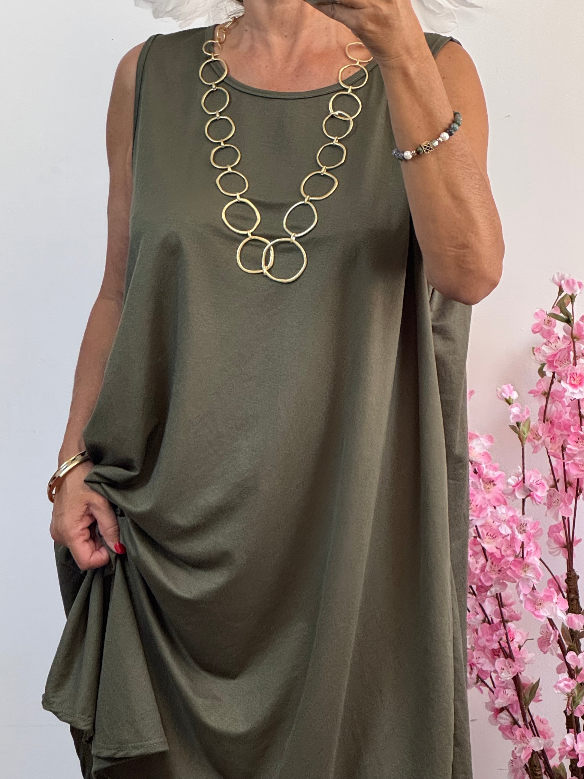 Robe Sarah kaki grande taille TU 46/52
