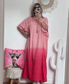 Robe tie and dye pêche/rose