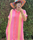 Robe gaze de coton fond Lila