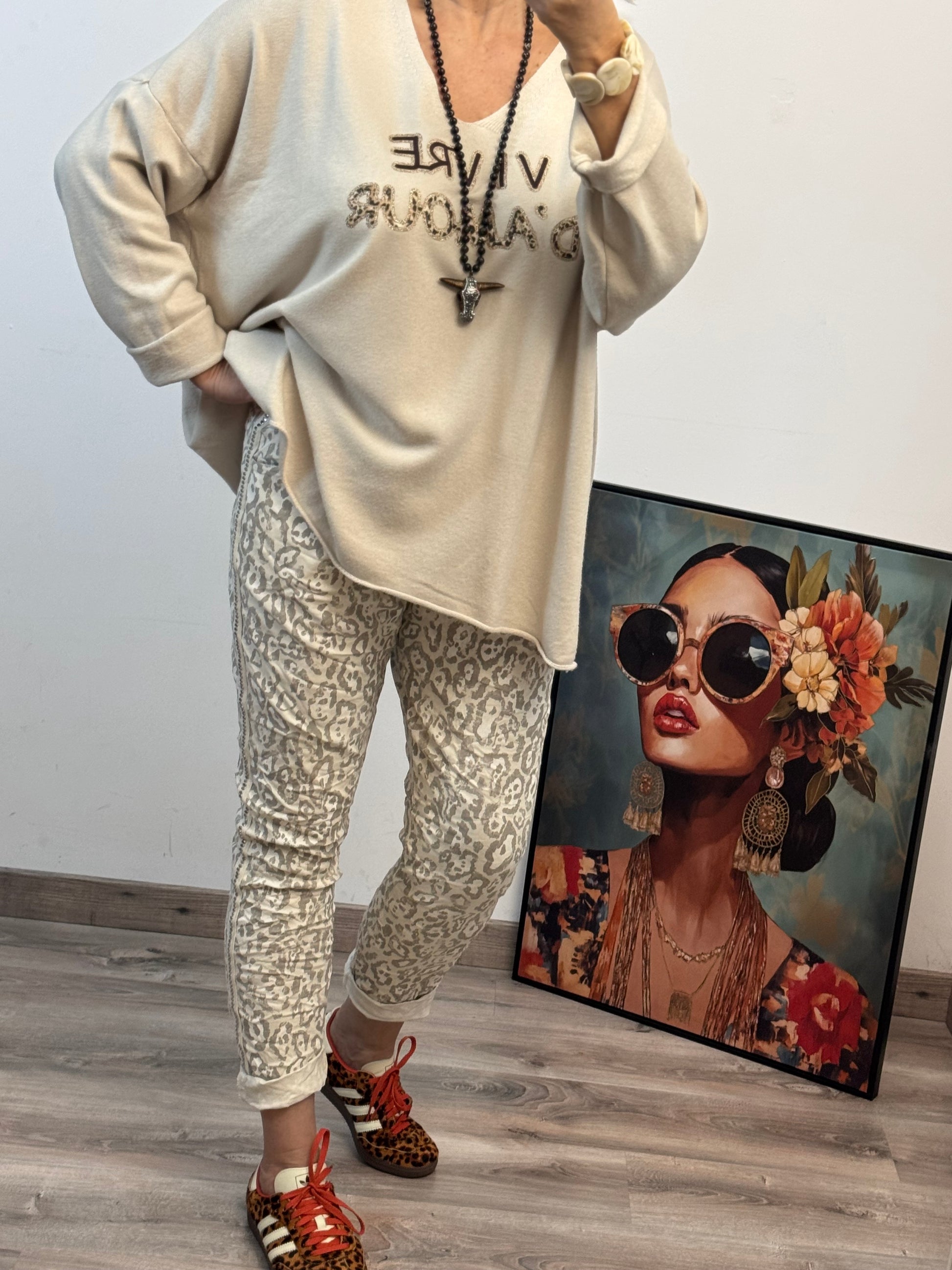 Pull beige vivre d’amour TU 40/50