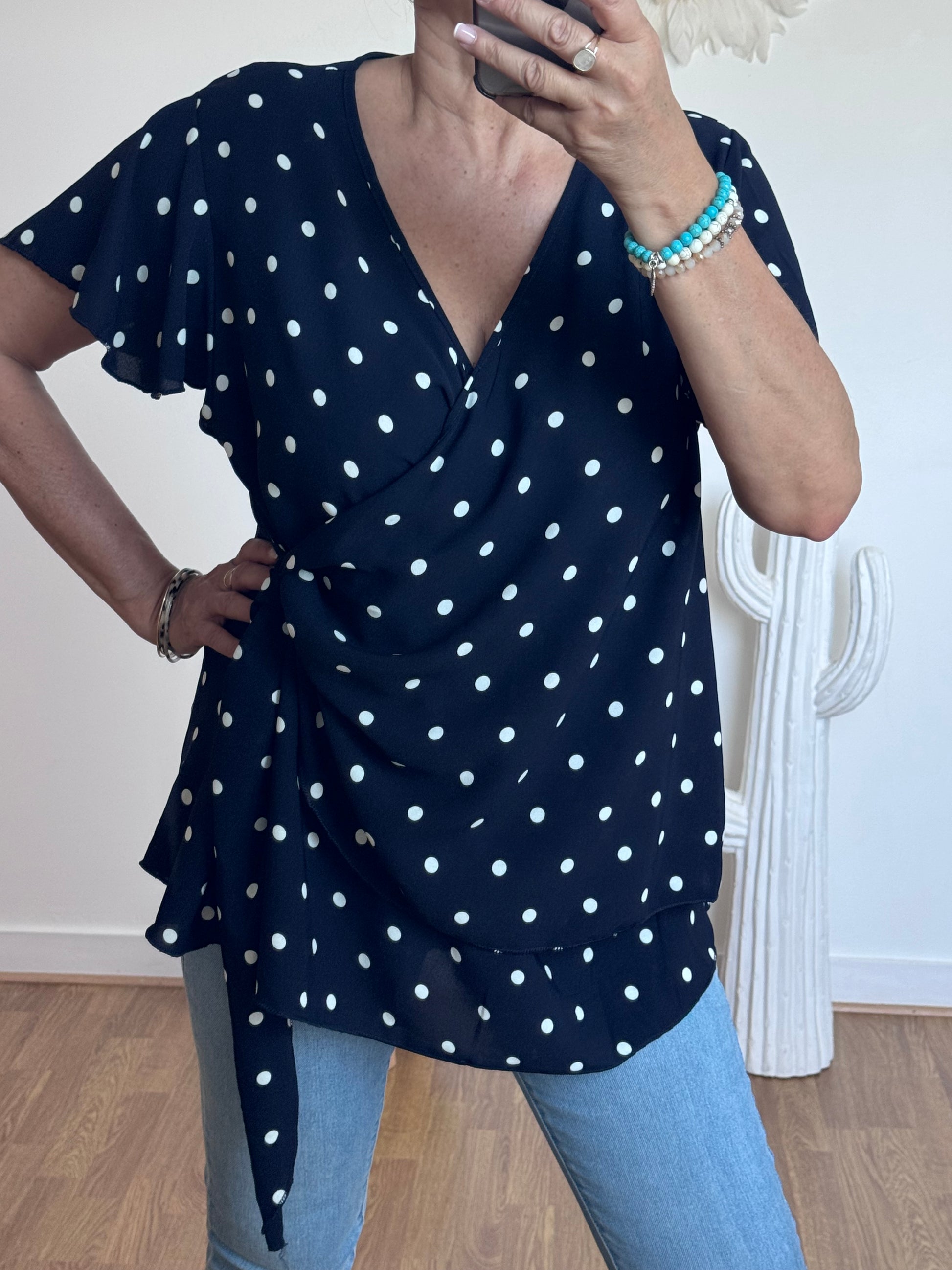 Blouse pois marine TU 44/59